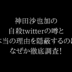 神田沙也加の自殺twitterの噂と本当の理由を隠蔽するのはなぜか徹底調査！