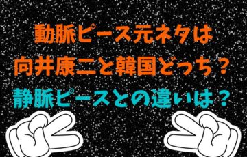 動脈ピース元ネタは 向井康二と韓国どっち？ 静脈ピースとの違いは？