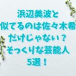 浜辺美波と似てるのは佐々木希だけじゃない？そっくりな芸能人5選！
