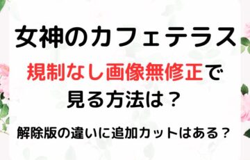 女神のカフェテラス規制なし画像無修正で見る方法は？解除版の違いに追加カットはある？