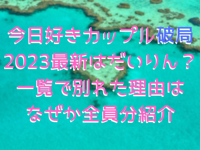 今日好きカップル破局 2023最新はだいりん？ 一覧で別れた理由は なぜか全員分紹介