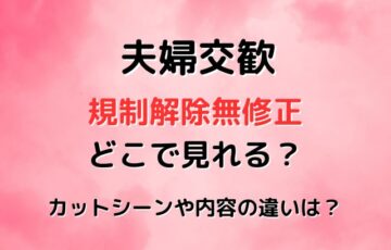 「夫婦交歓～戻れない夜～」規制解除・無修正は無料で見れる？プレミアム版とオンエア版の違いを徹底検証！