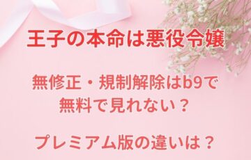 王子の本命は悪役令嬢の無修正・規制解除はb9で無料で見れない？プレミアム版の違いは？