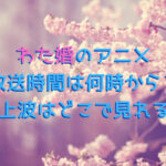 わた婚のアニメ放送時間は何時から？地上波はどこで見れるかも紹介