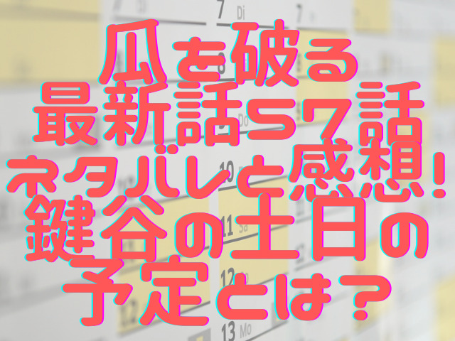 瓜を破る最新話57話ネタバレと感想！鍵谷の土日の予定とは？