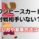 ワンピースカード対戦相手いない？探し方や募集方法は？