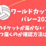 ワールドカップバレー2023のチケットが届かない？いつ届くのか確認方法は？