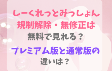しーくれっとみっしょん規制解除・無修正は無料で見れる？プレミアム版と通常版の違いは？