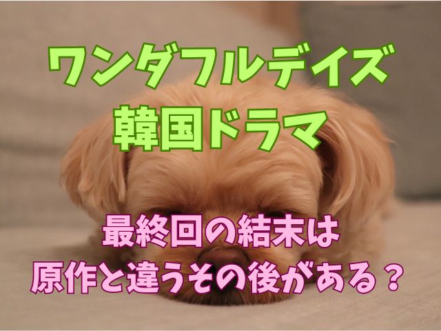 ワンダフルデイズ韓国ドラマ最終回の結末は原作と違うその後がある？
